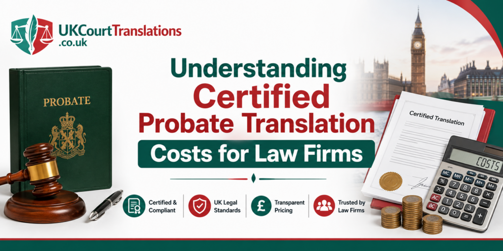 Certified probate translation costs for law firms